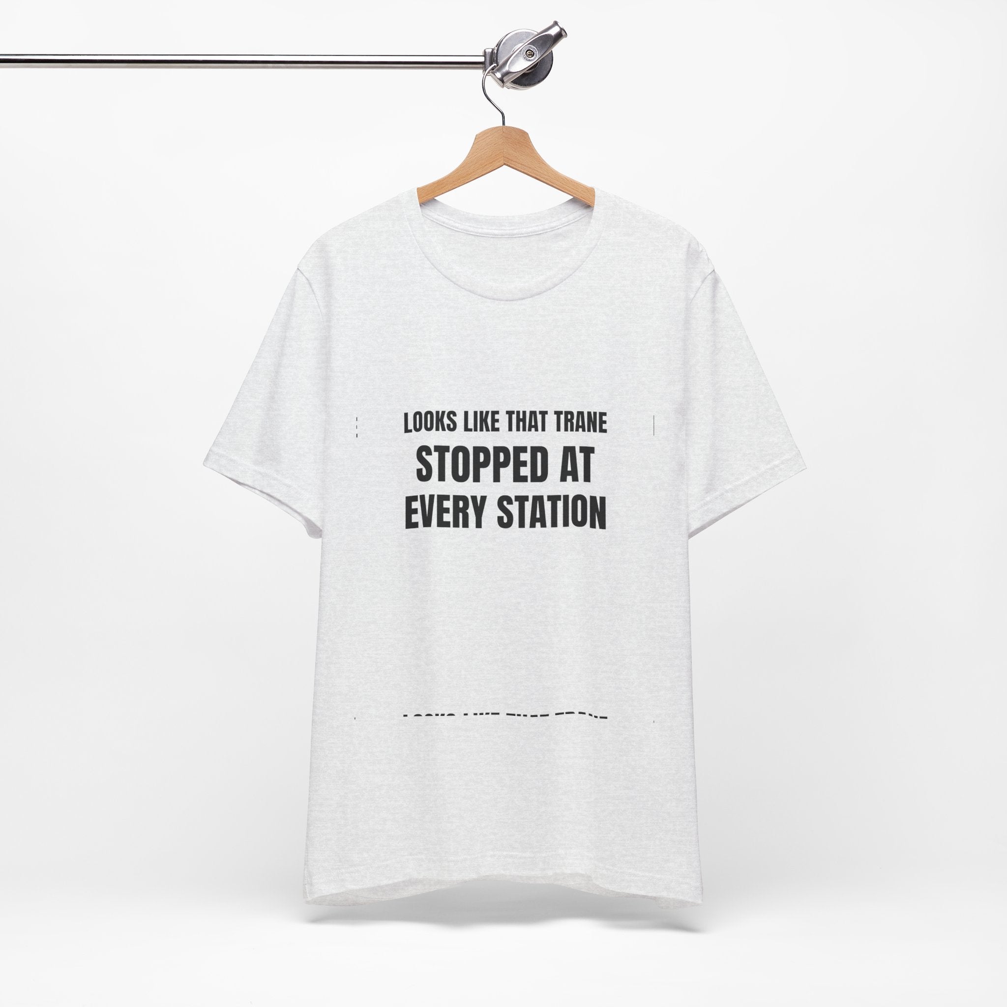Looks Like That Trane Stopped At Every Station - Funny HVAC Technician Wordplay Tee (Light Colors)