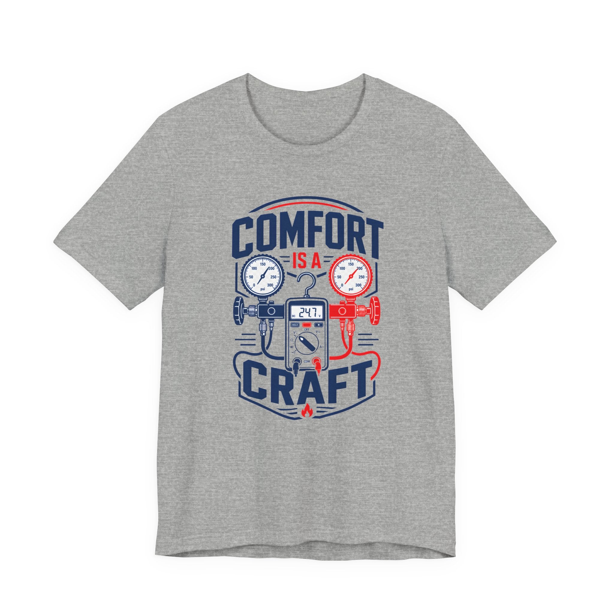 Comfort Is A Craft HVAC Tech Shirt, HVAC Technician Gift, Manifold Gauge AC Repair Tradesman Tee, Heating Cooling Refrigeration T-Shirt