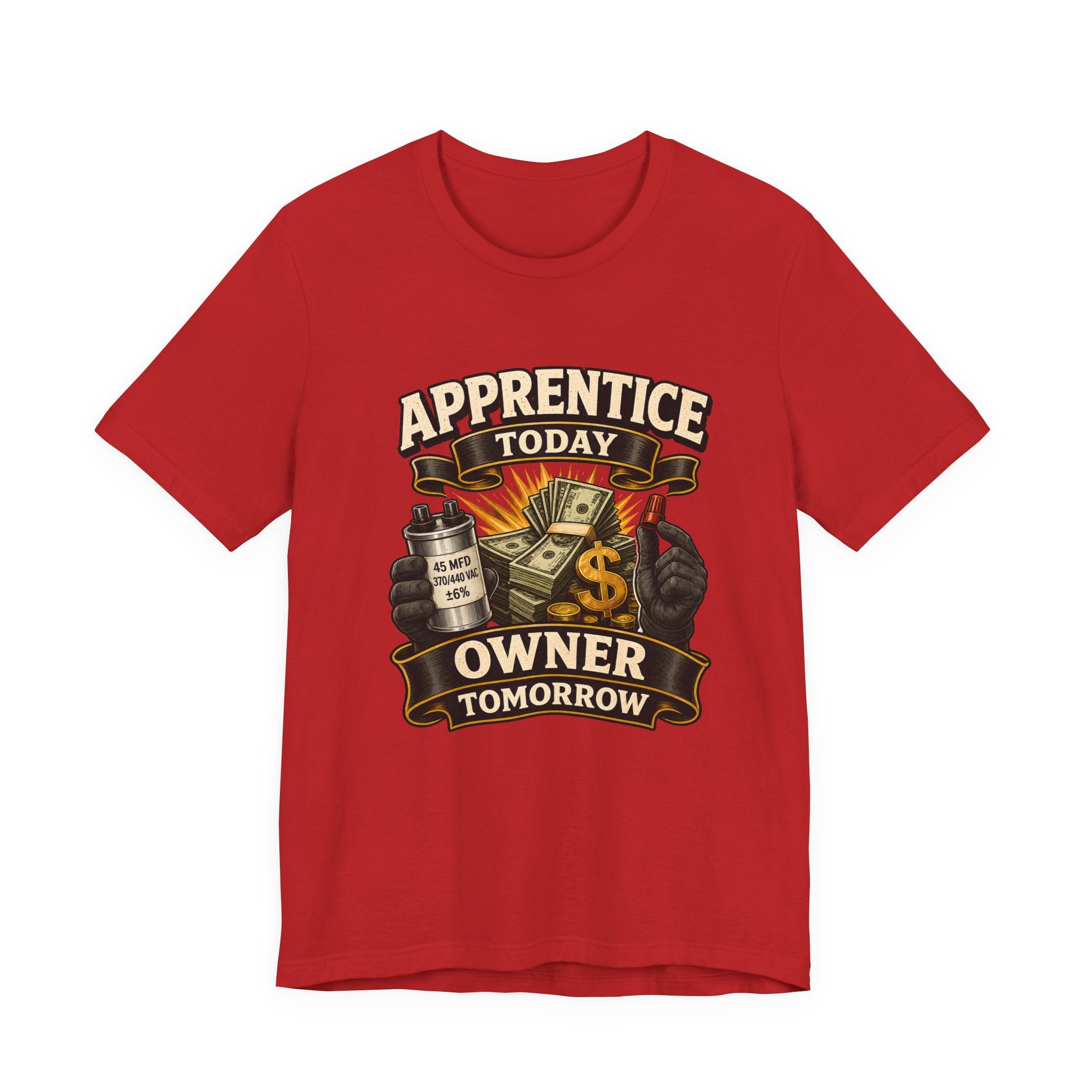 HVAC Apprentice to Owner Shirt | Cap & Cash Money Trade Tee for Technicians