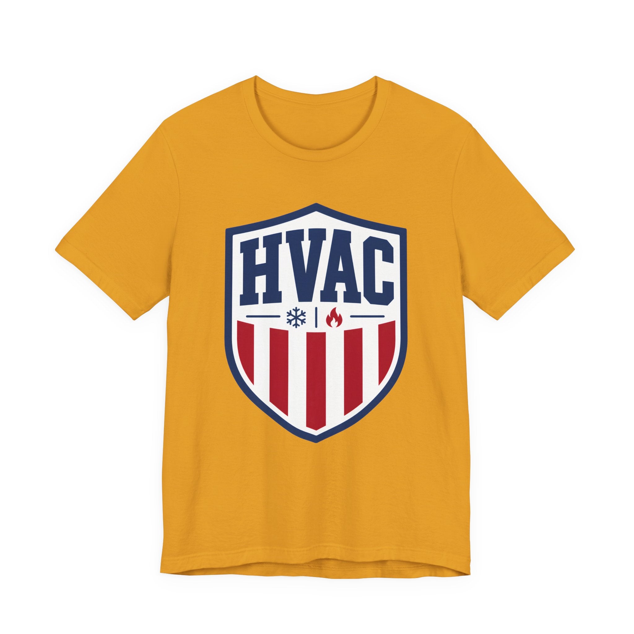 HVAC American Pride Shield Shirt, Patriotic HVAC Technician Gift, USA Trade Pride AC Repair Tradesman Tee, Heating Cooling T-Shirt