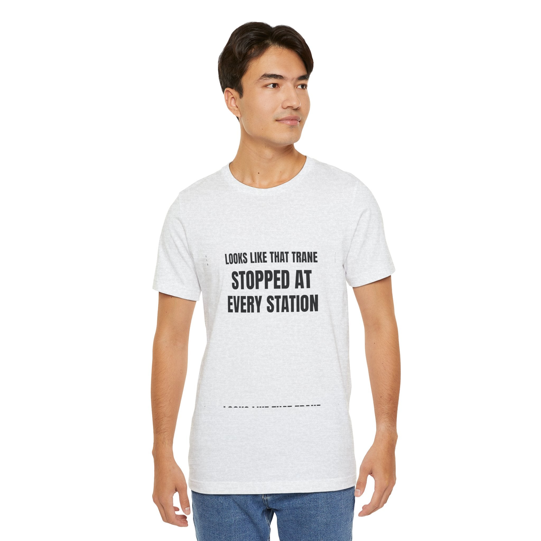 Looks Like That Trane Stopped At Every Station - Funny HVAC Technician Wordplay Tee (Light Colors)