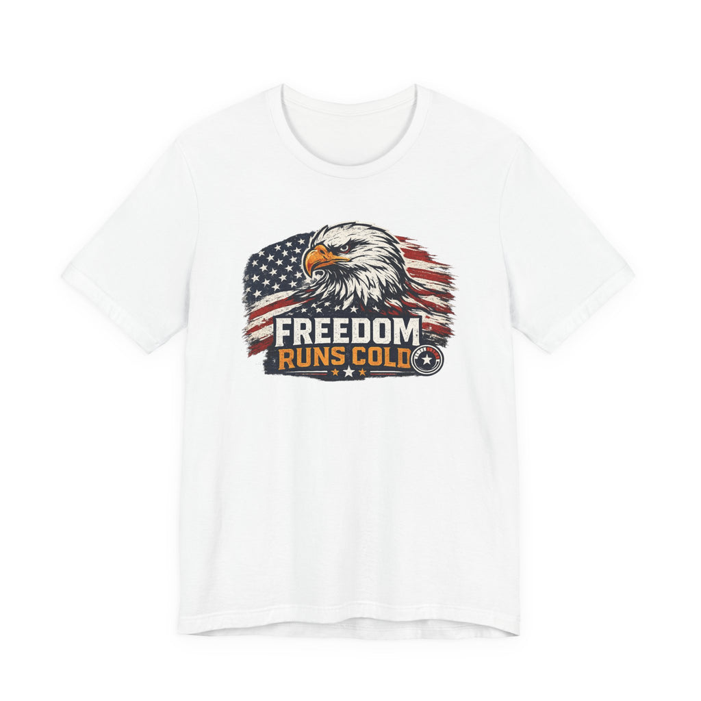 Freedom Runs Cold Tee | Patriotic HVAC & Refrigeration Shirt USA