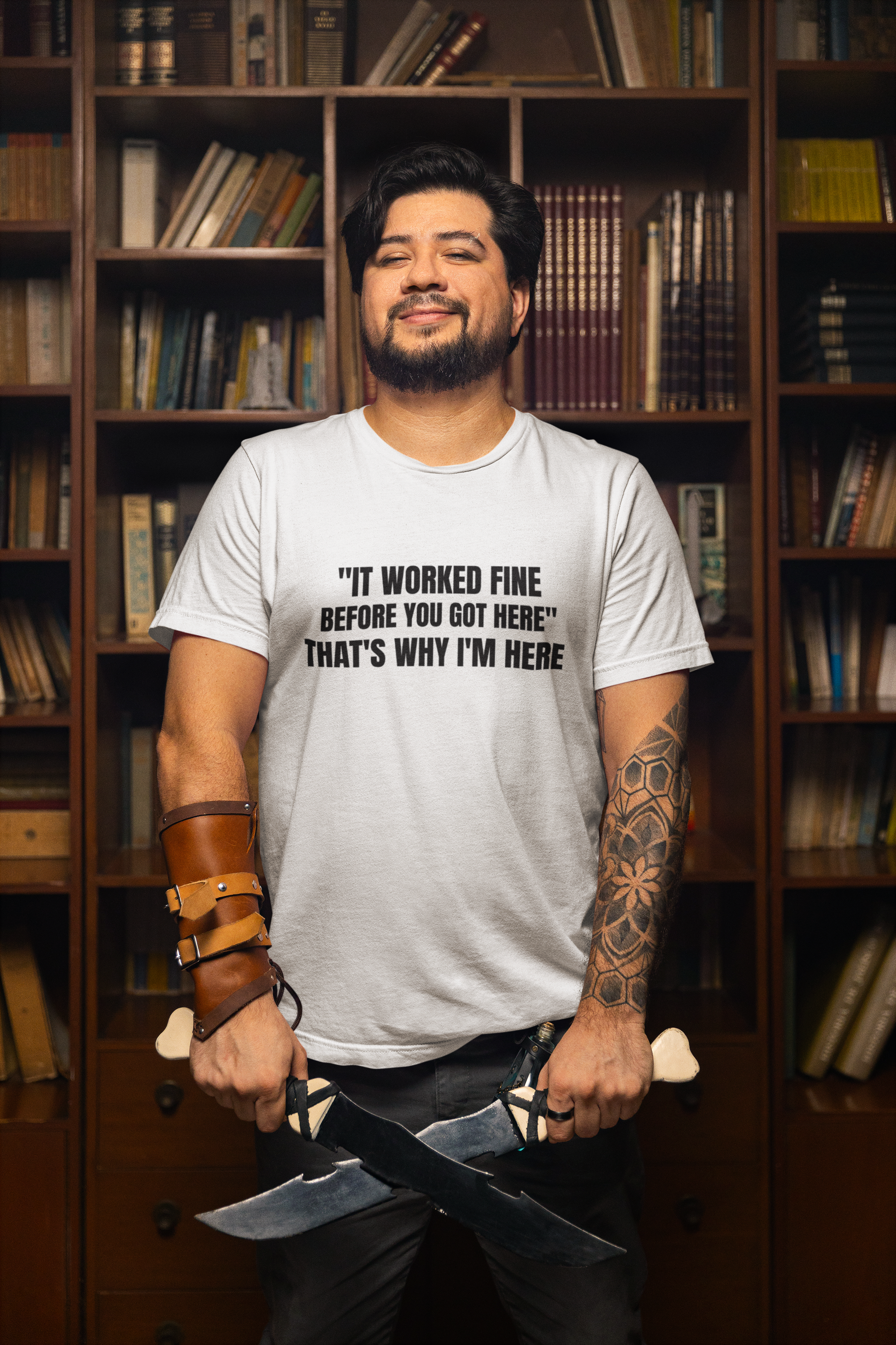It Worked Fine Before You Got Here That's Why I'm Here - Funny HVAC Tech Service Call Tee (Light Colors)