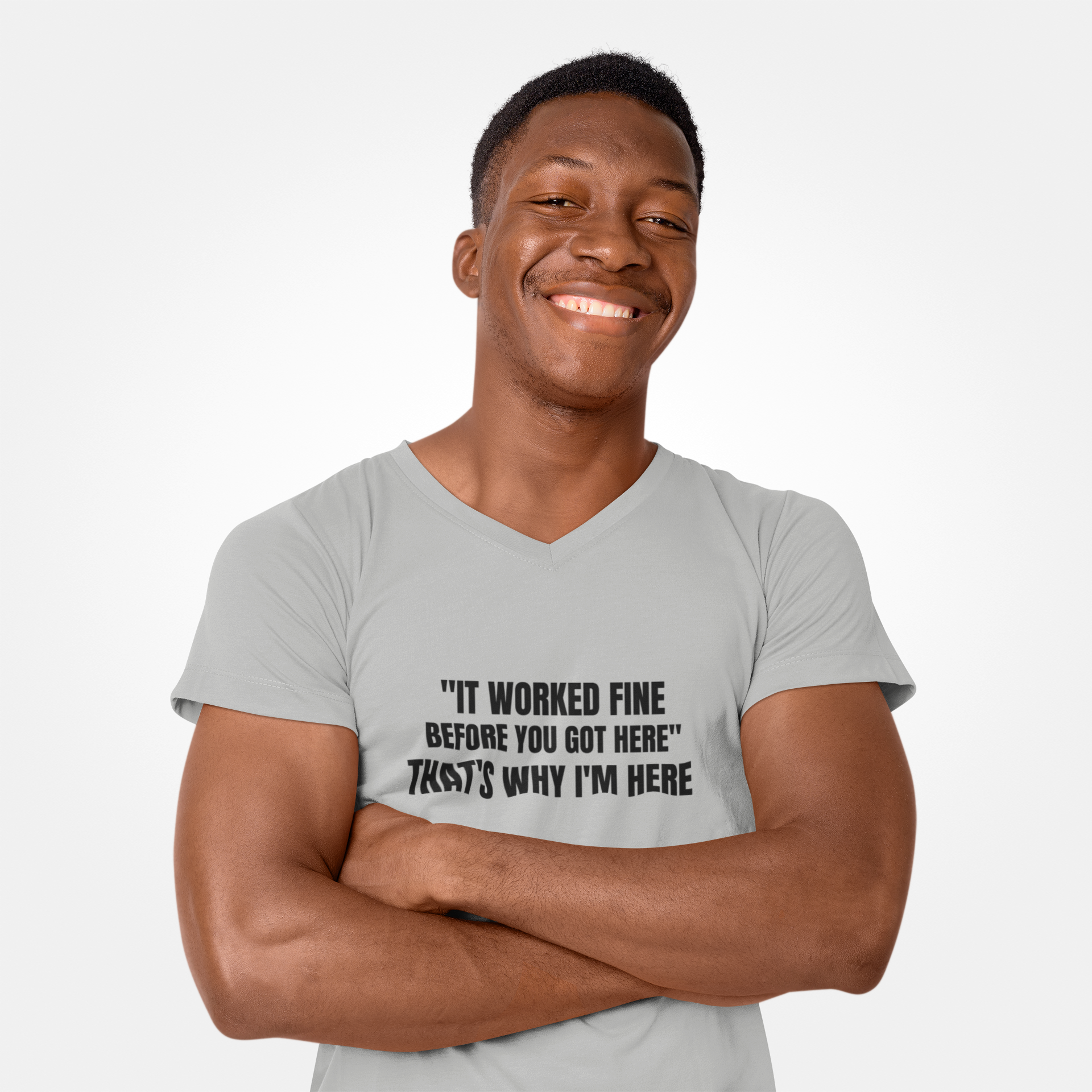 It Worked Fine Before You Got Here That's Why I'm Here - Funny HVAC Tech Service Call Tee (Light Colors)