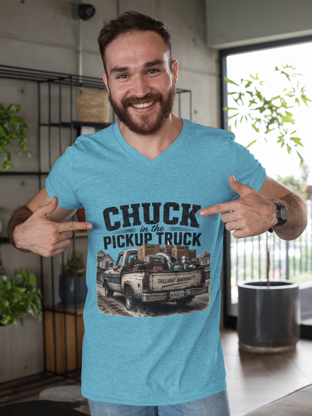 Chuck In The Pickup Truck Taillight Warranty - Funny HVAC Unlicensed Contractor Tee