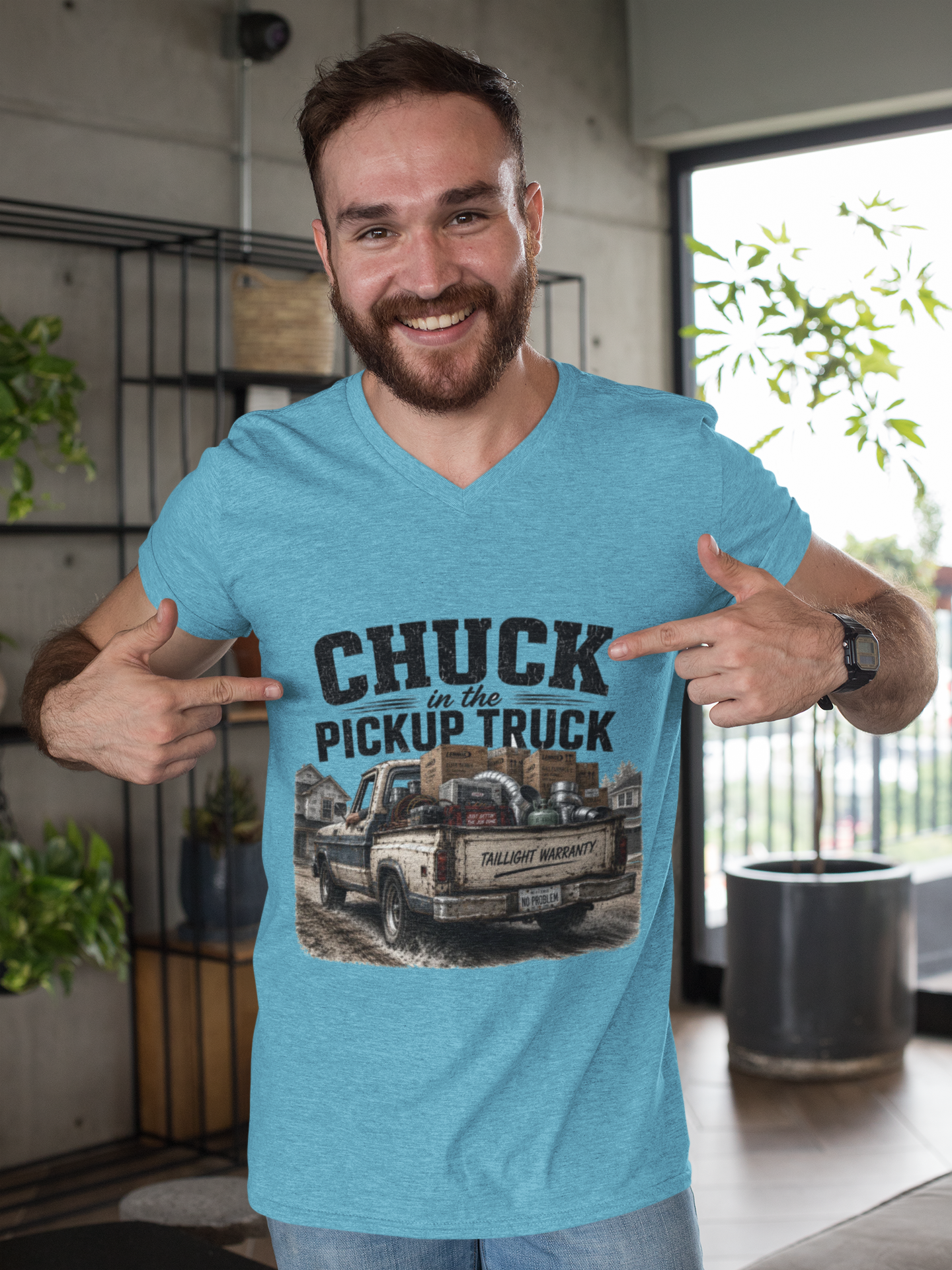 Chuck In The Pickup Truck Taillight Warranty - Funny HVAC Unlicensed Contractor Tee