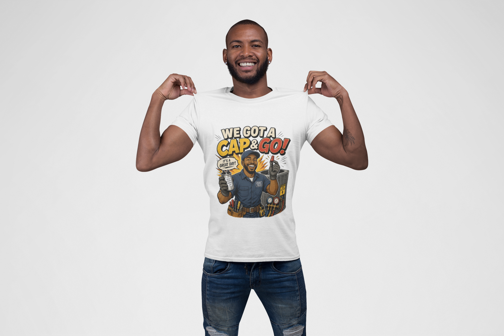 We Got a Cap & Go Tee | HVAC Capacitor Humor Shirt