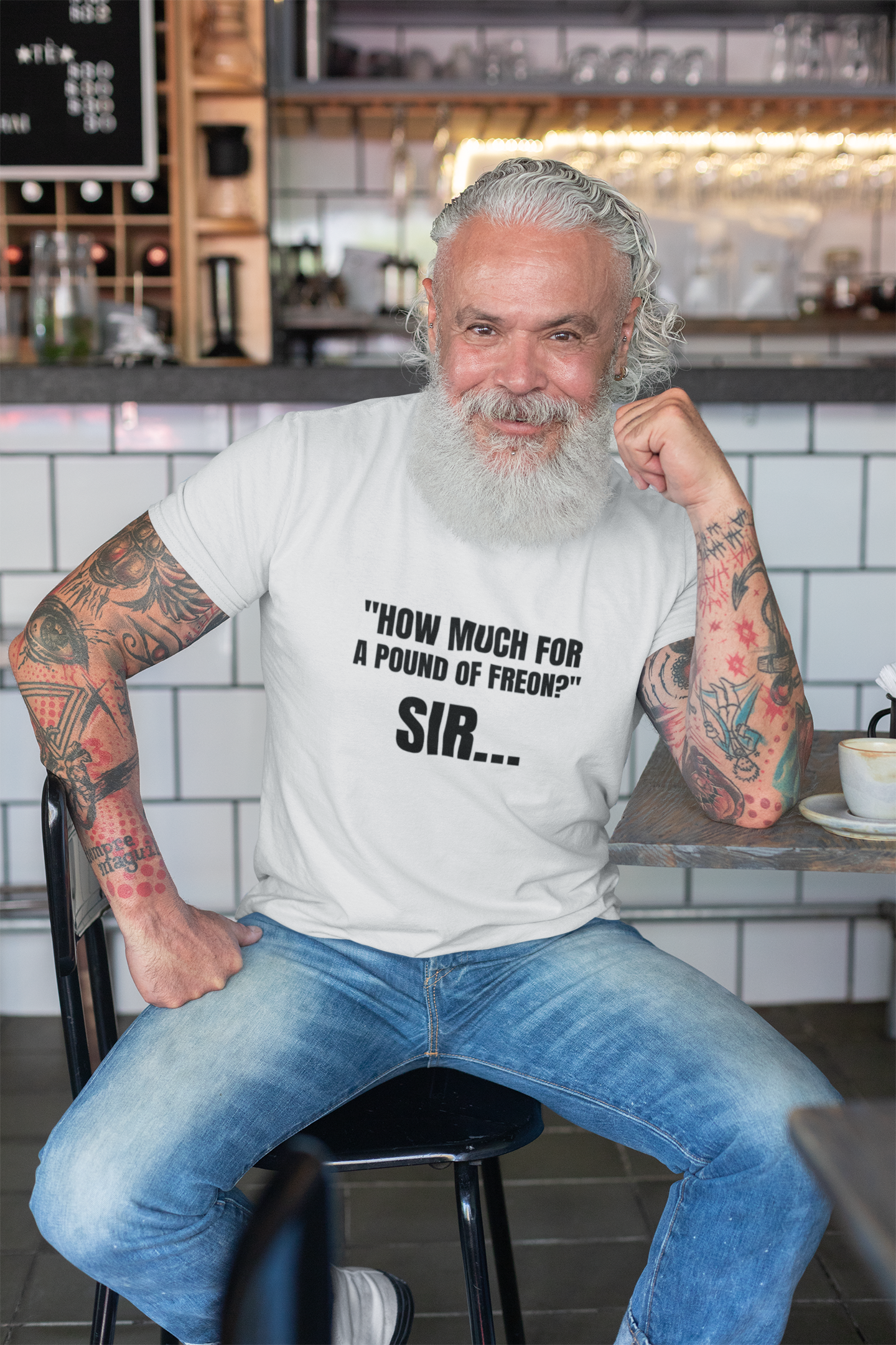 How Much For A Pound Of Freon Sir - Funny HVAC Technician Service Call Tee (Light Colors)