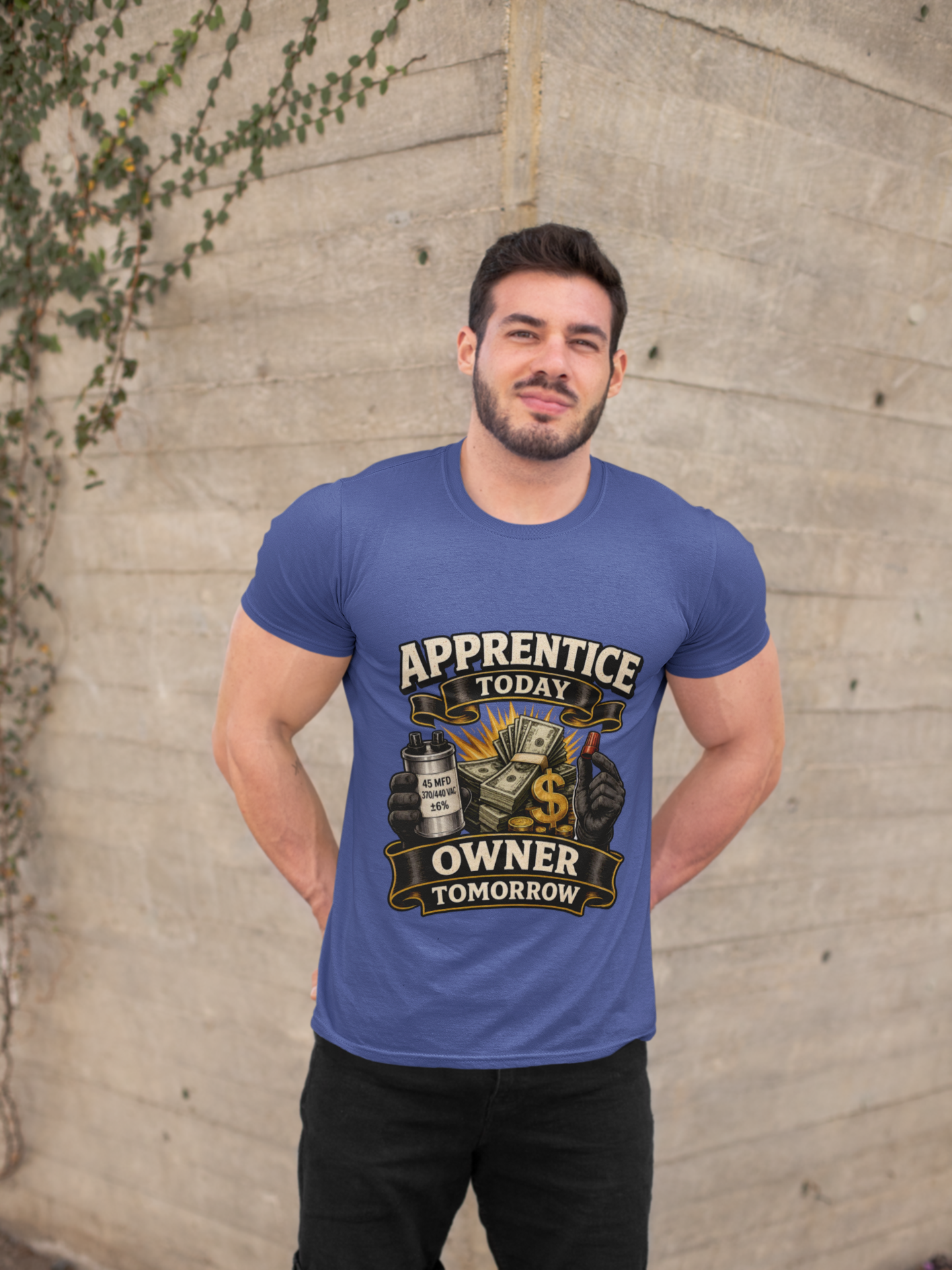 HVAC Apprentice to Owner Shirt | Cap & Cash Money Trade Tee for Technicians