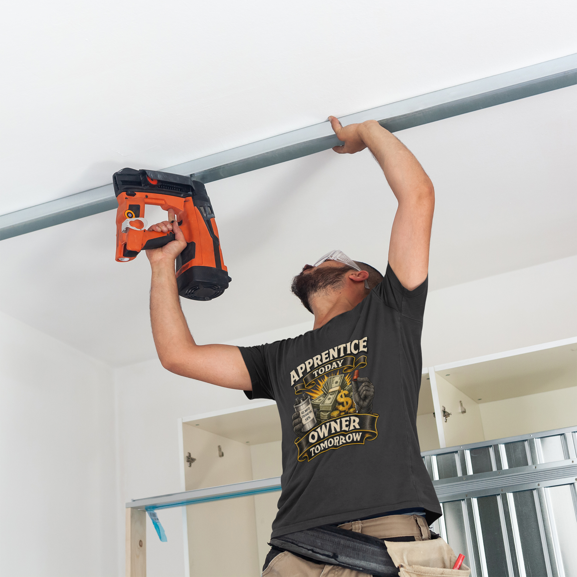 HVAC Apprentice to Owner Shirt | Cap & Cash Money Trade Tee for Technicians