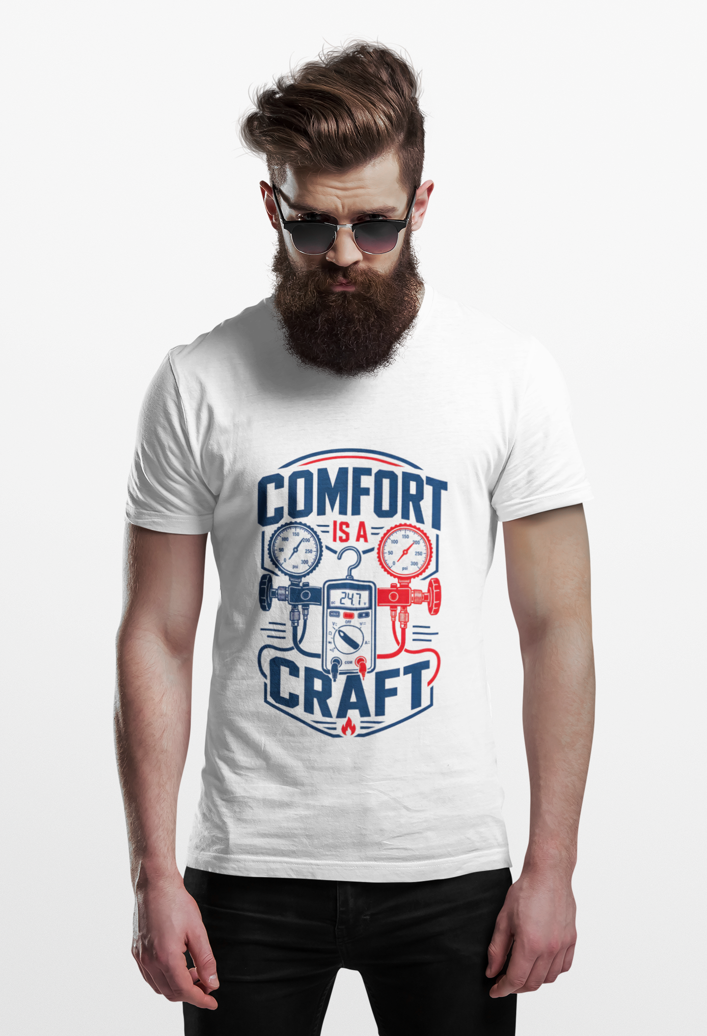 Comfort Is A Craft HVAC Tech Shirt, HVAC Technician Gift, Manifold Gauge AC Repair Tradesman Tee, Heating Cooling Refrigeration T-Shirt