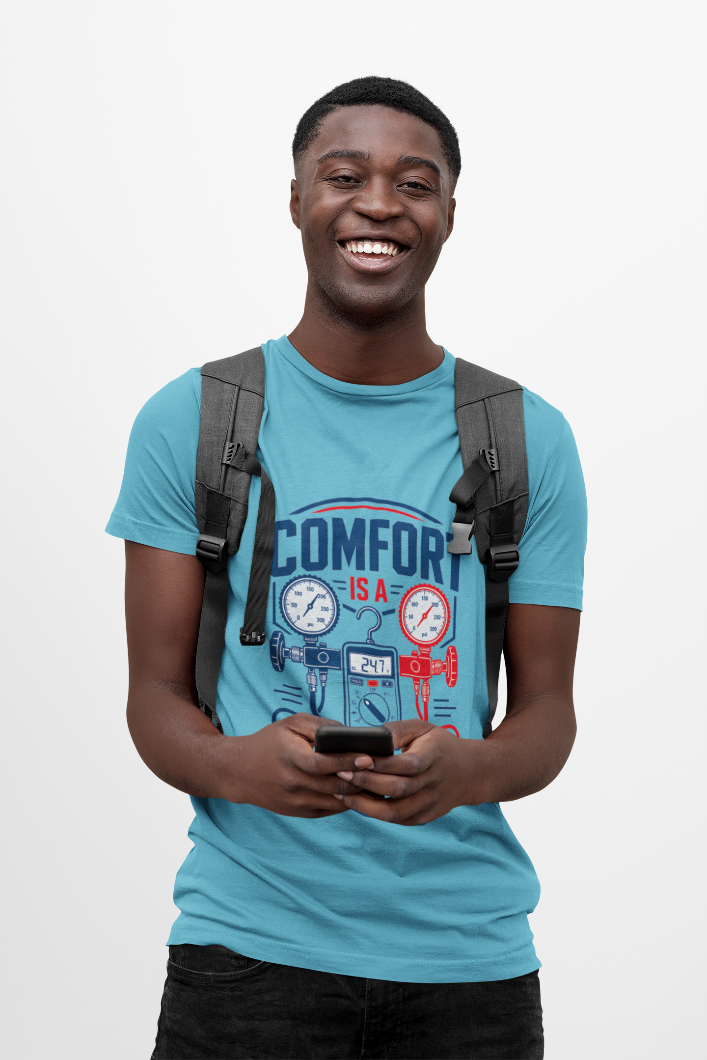Comfort Is A Craft HVAC Tech Shirt, HVAC Technician Gift, Manifold Gauge AC Repair Tradesman Tee, Heating Cooling Refrigeration T-Shirt