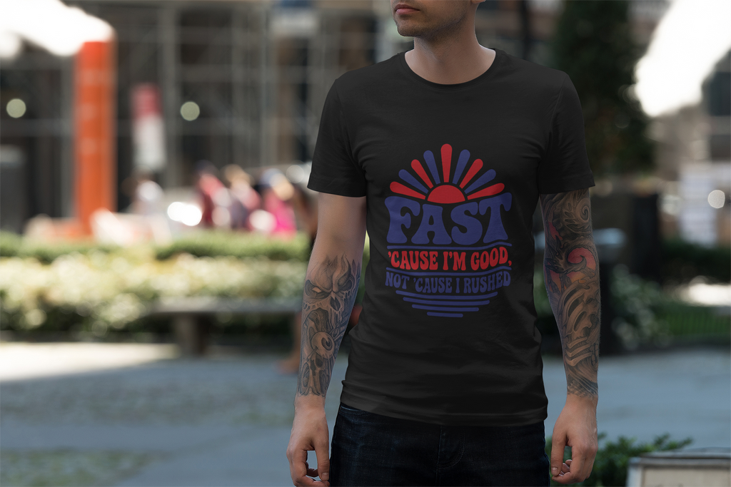 Fast Cause Im Good Not Cause I Rushed HVAC Tech Shirt, Funny HVAC Technician Gift, Flat Rate AC Repair Tradesman Tee, Heating Cooling T-Shirt