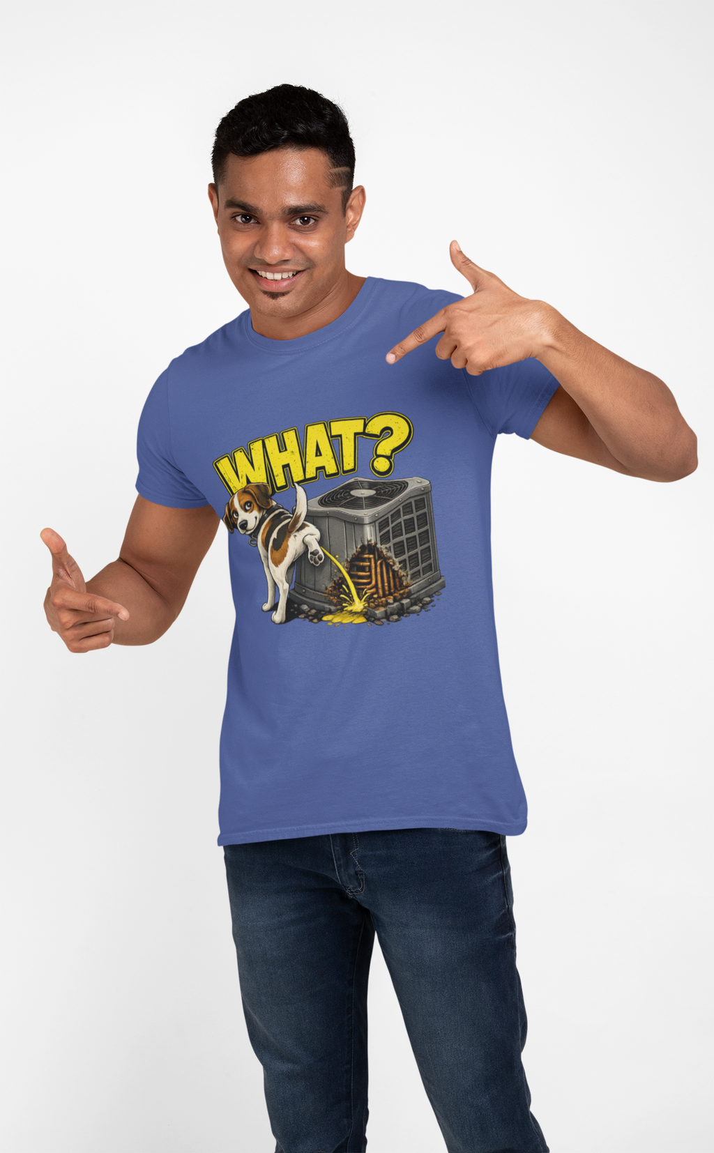 What? Dog On The Condenser Tee — Funny HVAC Tech Humor Shirt