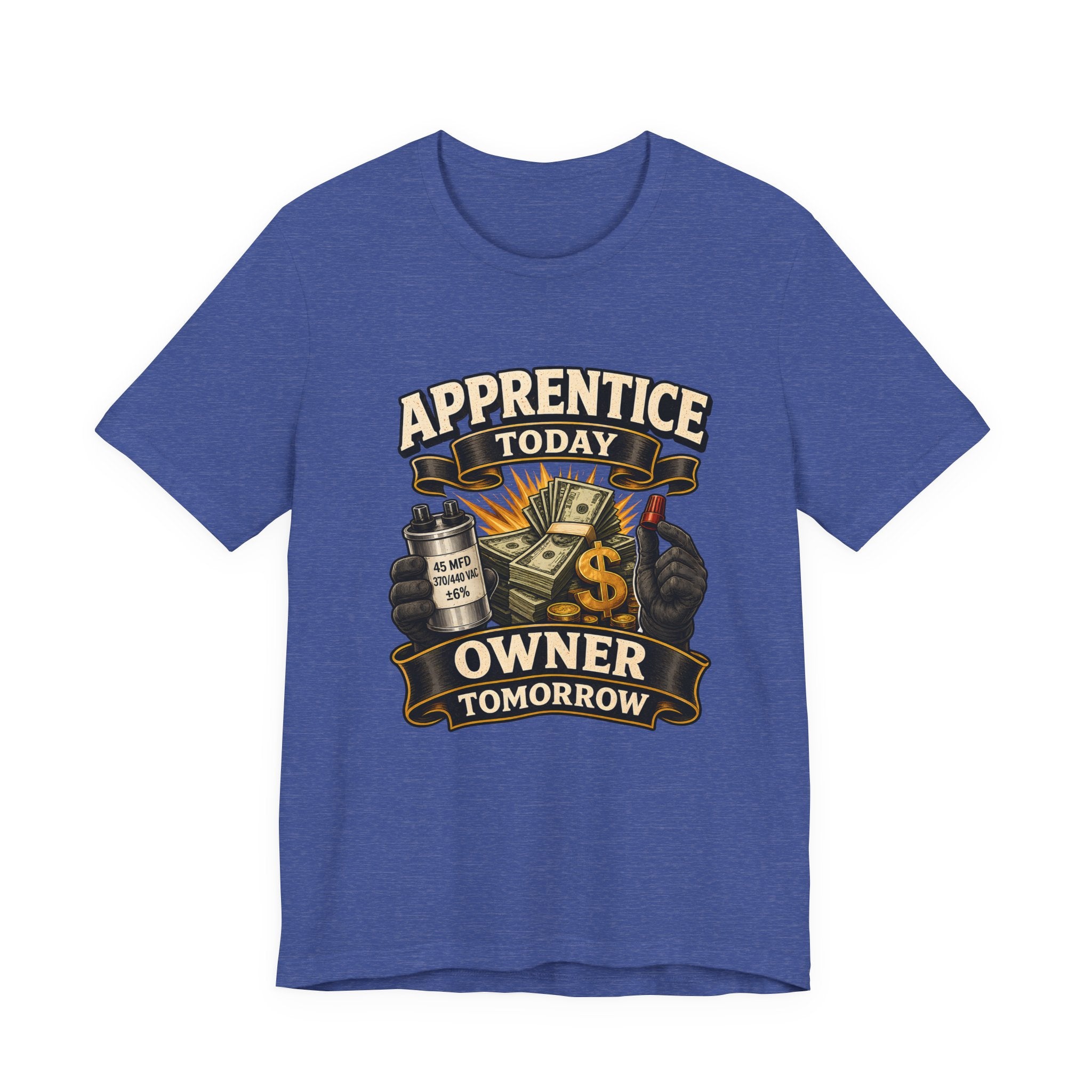 HVAC Apprentice to Owner Shirt | Cap & Cash Money Trade Tee for Technicians