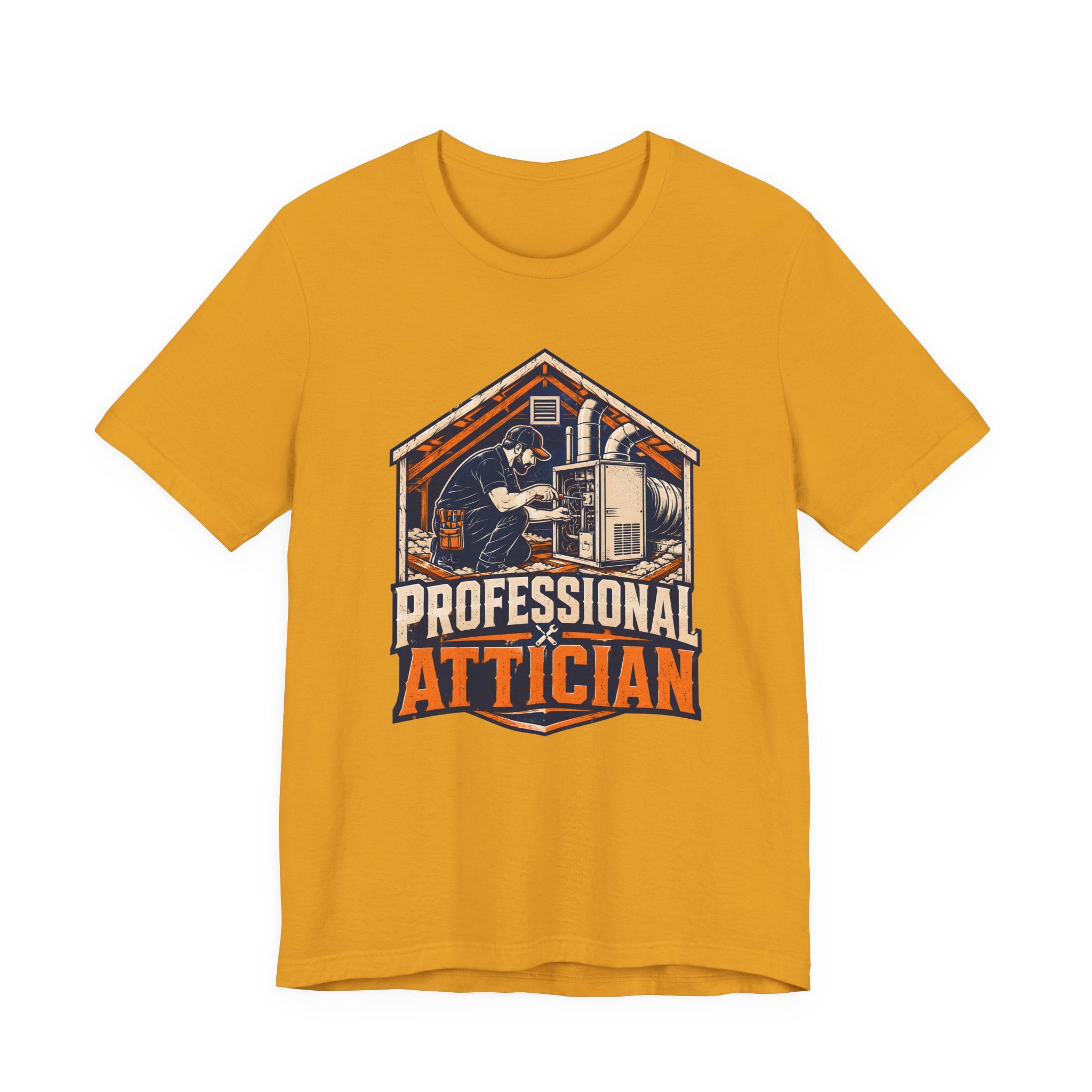 Professional Attician HVAC Tech Shirt, Funny Attic HVAC Technician Gift, AC Furnace Repair Tradesman Tee, Heating Cooling T-Shirt
