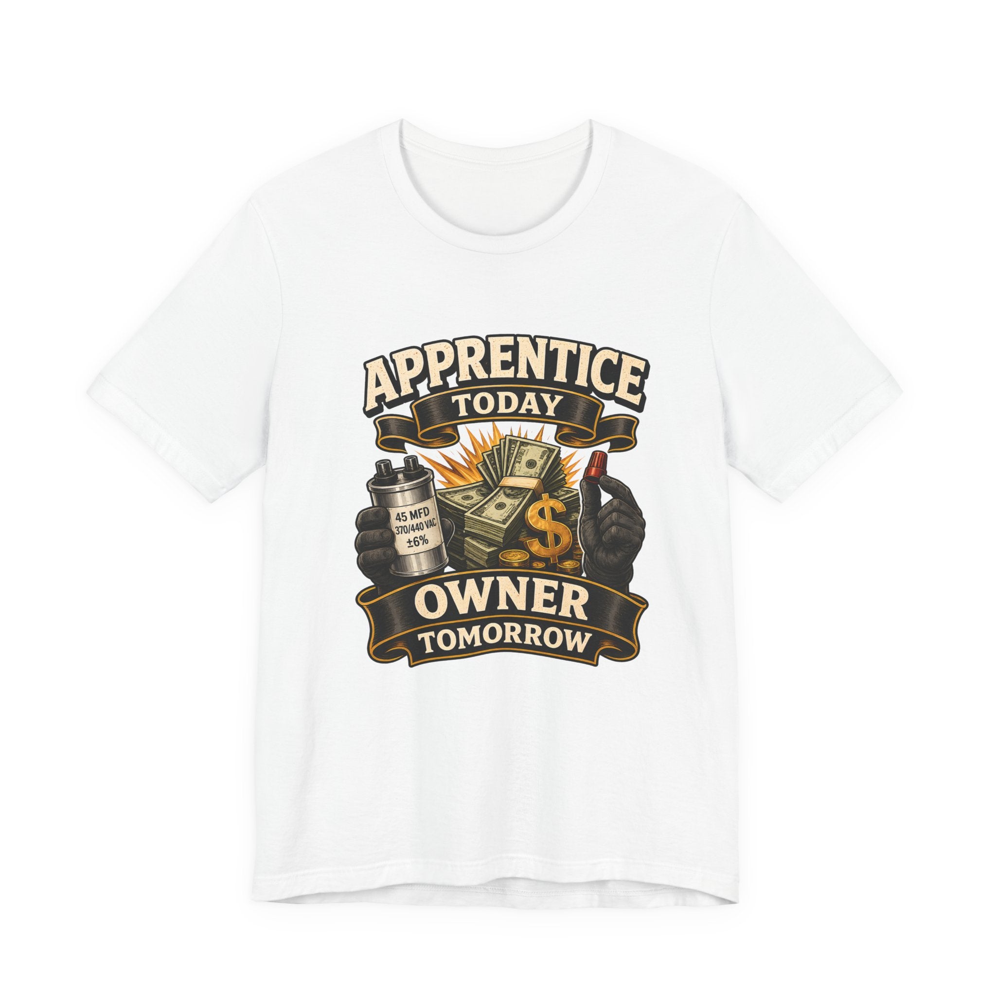 HVAC Apprentice to Owner Shirt | Cap & Cash Money Trade Tee for Technicians