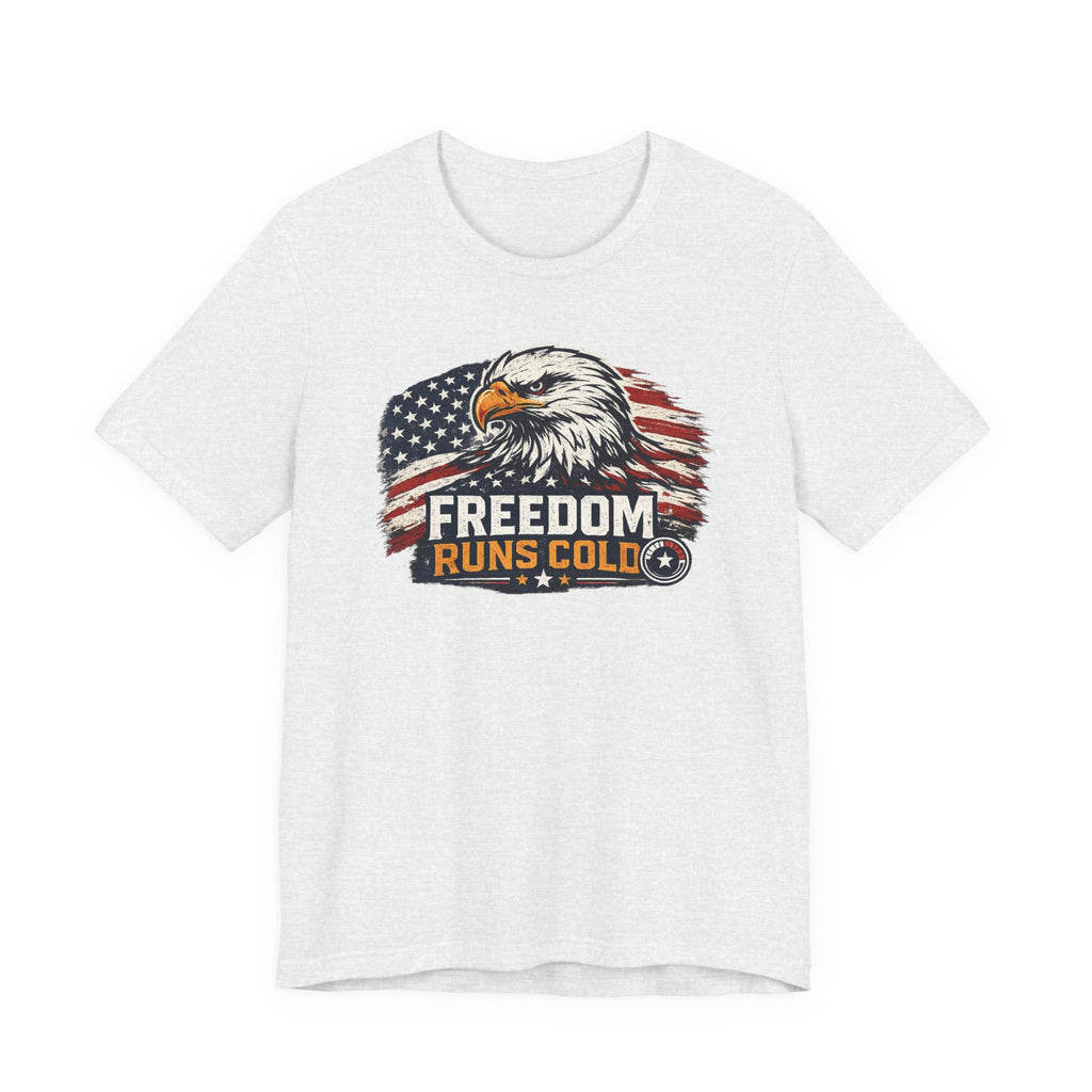 Freedom Runs Cold Tee | Patriotic HVAC & Refrigeration Shirt USA
