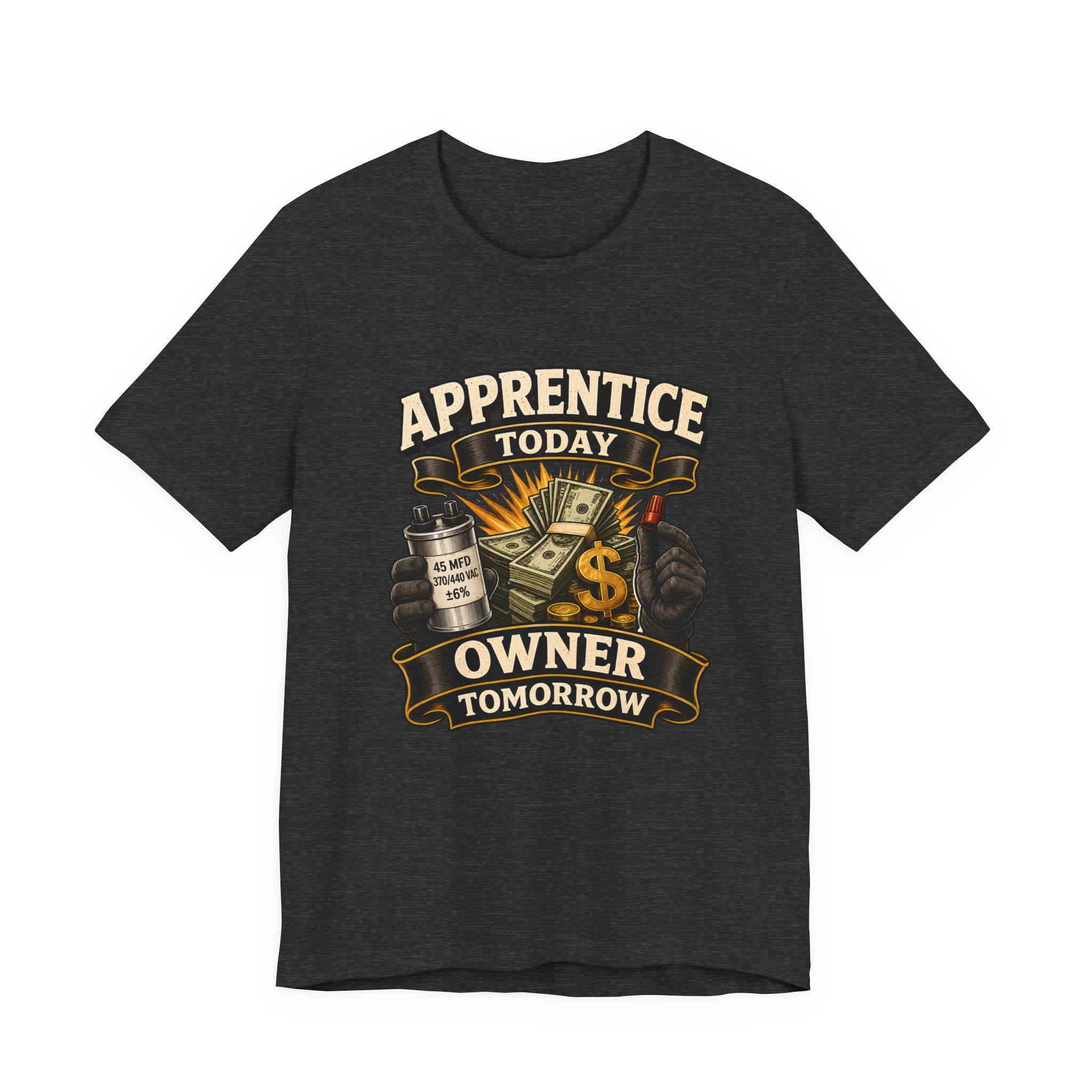 HVAC Apprentice to Owner Shirt | Cap & Cash Money Trade Tee for Technicians